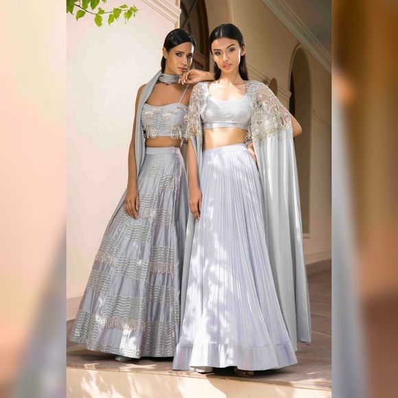 Wedding Embroidered Top & Lehenga Set - Picture 3 of 14